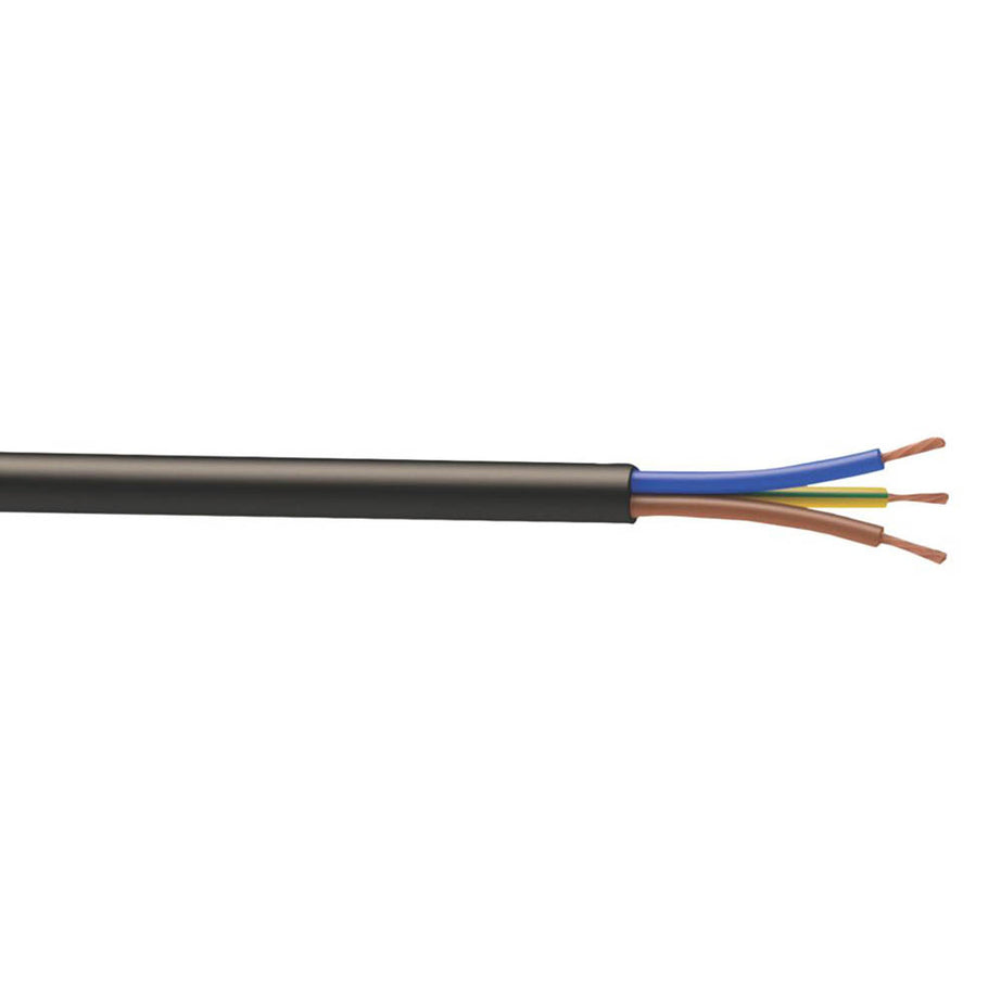 Time Flexible Cable 3183Y Black 3-Core Round 1.5mm² 25m Drum Indoor & Outdoor - Image 2