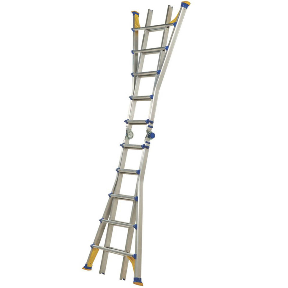 Werner Combination Ladder 5.1m  Aluminium Telescopic Non Slip Wide Flare Compact - Image 2