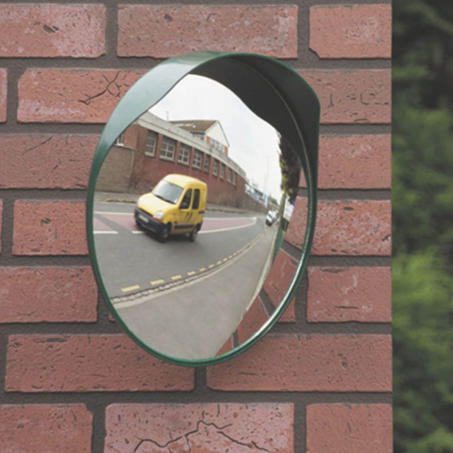 Mottez Road Mirror Safety Traffic 300mm Convex With Rain Shield Water-Resistant - Image 1