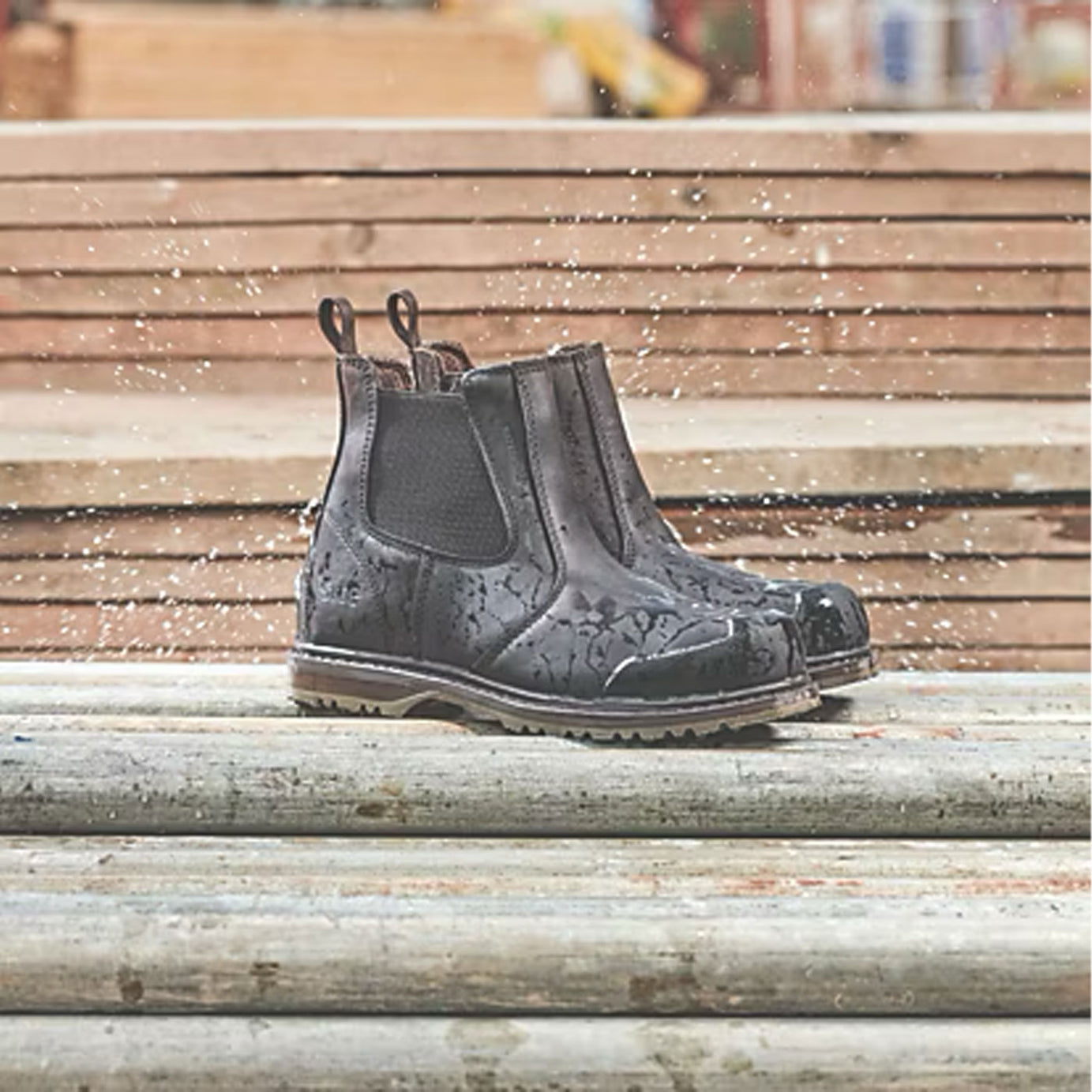 Site Safety Dealer Boots Mens Wide Fit Brown Water Resistant Steel Toe Size 9 - Image 3