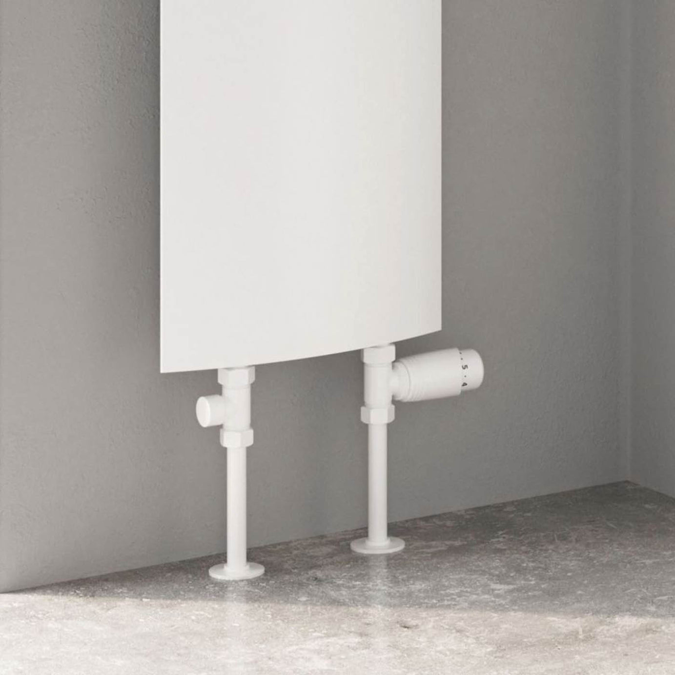 Reina Thermostatic Radiator Valve Lockshield Modal TRV 15mmx15mm White Straight - Image 2
