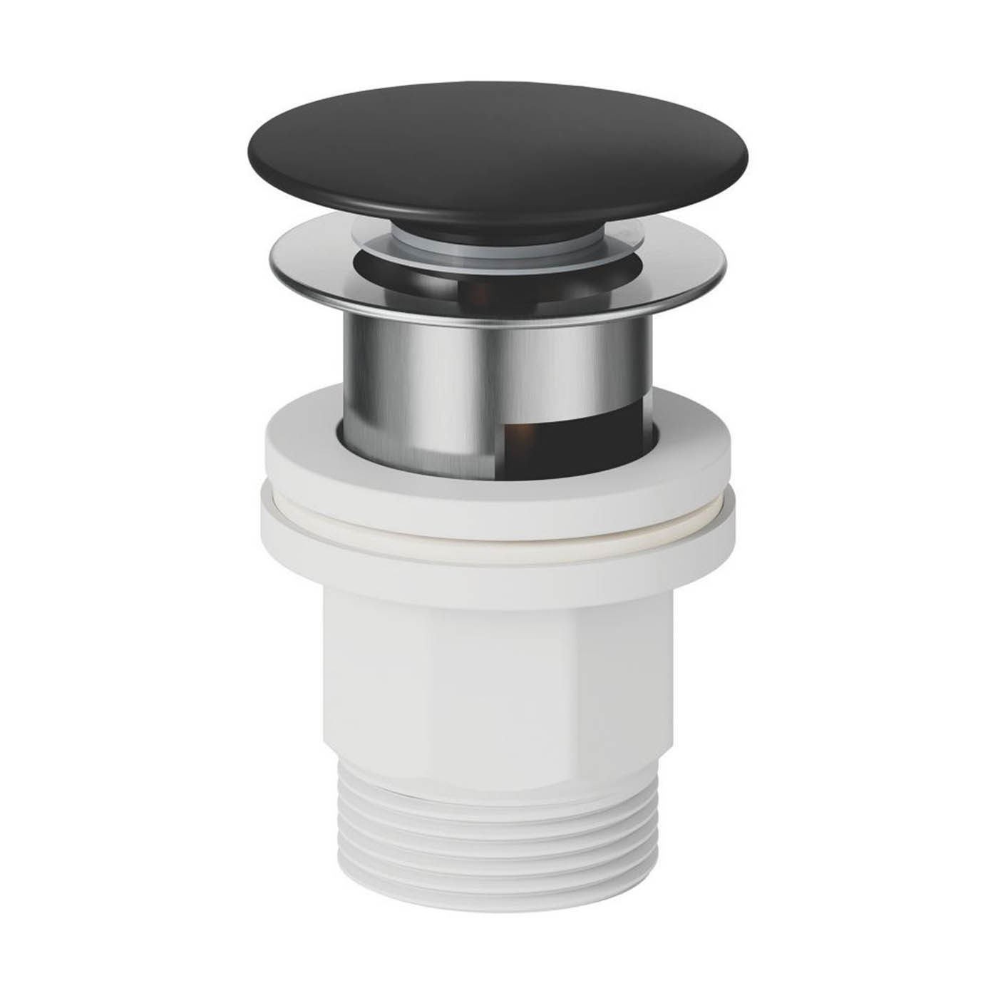 Swirl Bathroom Basin Tap Mono Mixer Black Single Lever Clicker Waste Faucet - Image 5