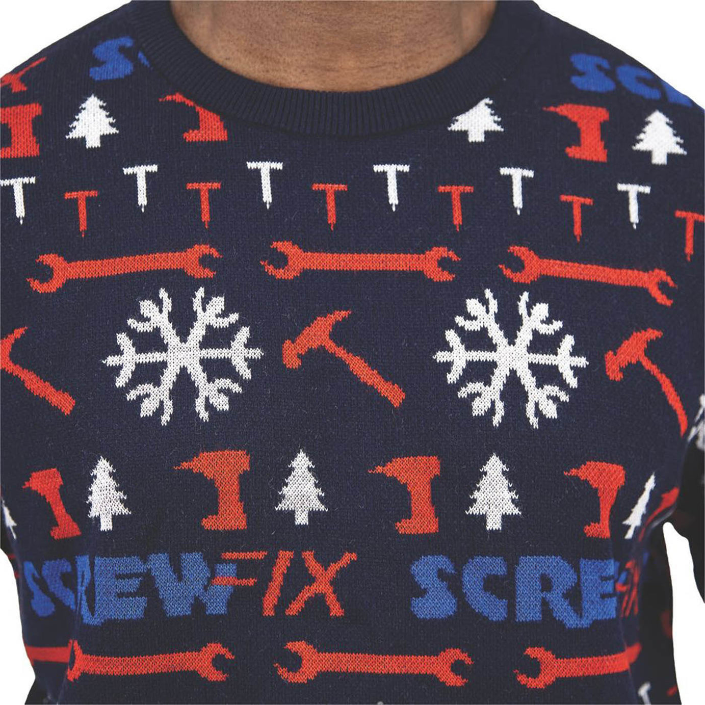 258 Site Christmas Work Jumper Mens Blue Pullover Sweatshirt Large 45in Chest - Image 2