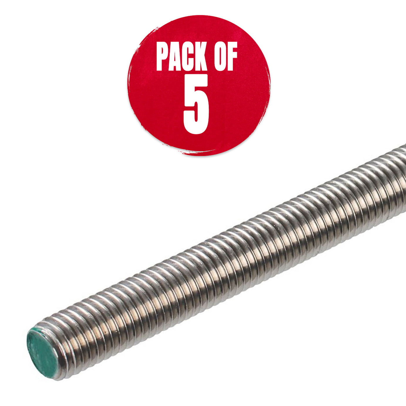 Easyfix Threaded Rods A2 Stainless Steel M12 Weatherproof 1000mm Pack Of 5 - Image 1