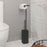 Bathroom Toilet Brush Rubber Bristles Roll Holder Steel Matt Black Modern - Image 3