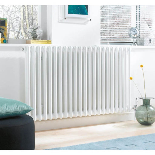 4 Column Radiator Horizontal Heater 3145BTU 929W Classic White Steel 30x104.2cm - Image 1