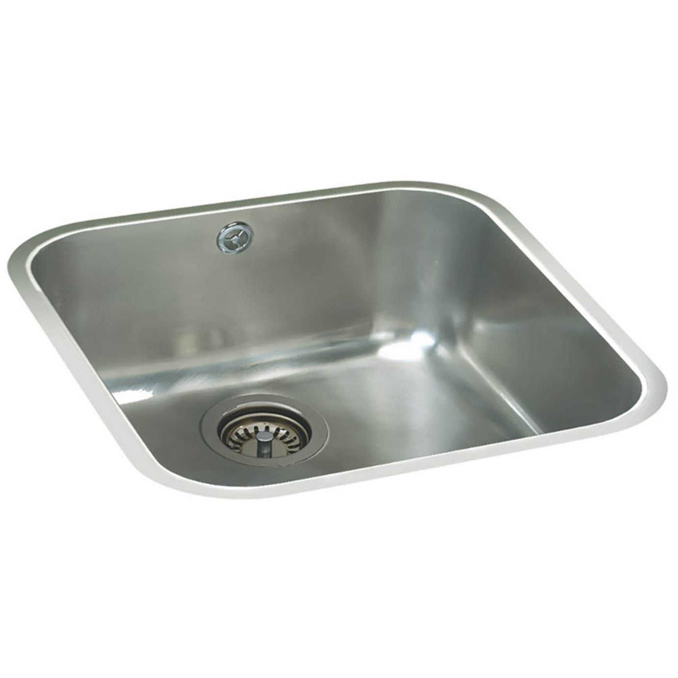 Kitchen Sink 1 Bowl Brushed Stainless Steel Rectangular Undermount With Waste - Image 1