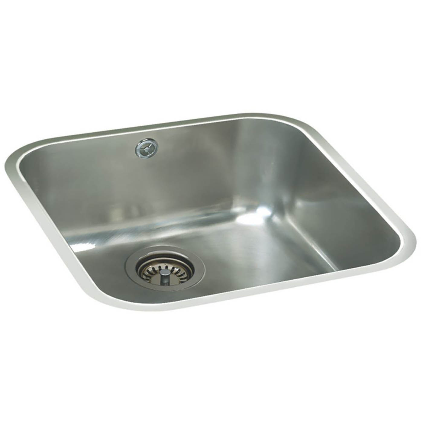 Kitchen Sink 1 Bowl Brushed Stainless Steel Rectangular Undermount With Waste - Image 1