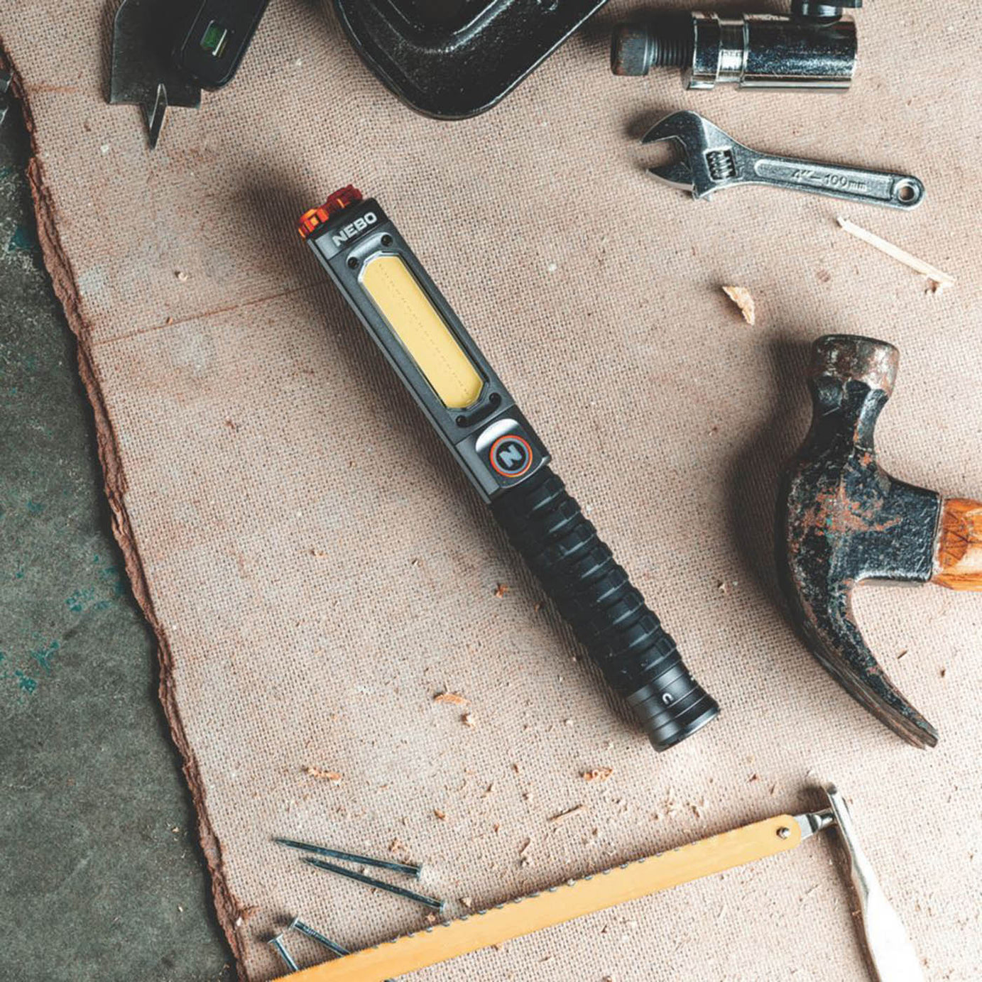 Nebo LED Work Torch Flashlight Grey 600lm Rechargeable Magnetic Base Compact - Image 4