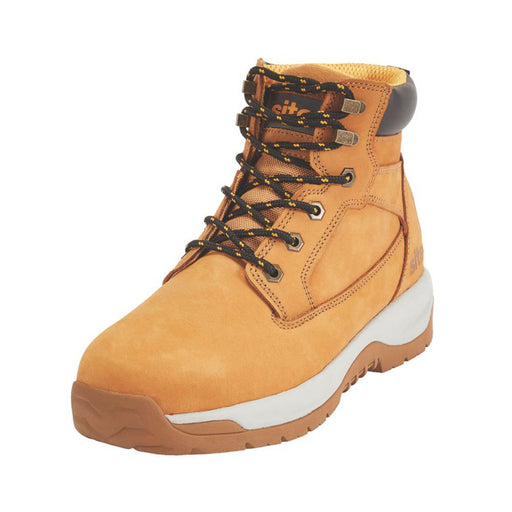 Site Safety Boots Mens Standard Fit Tan Leather Work Shoes Steel Toe Size 10 - Image 1