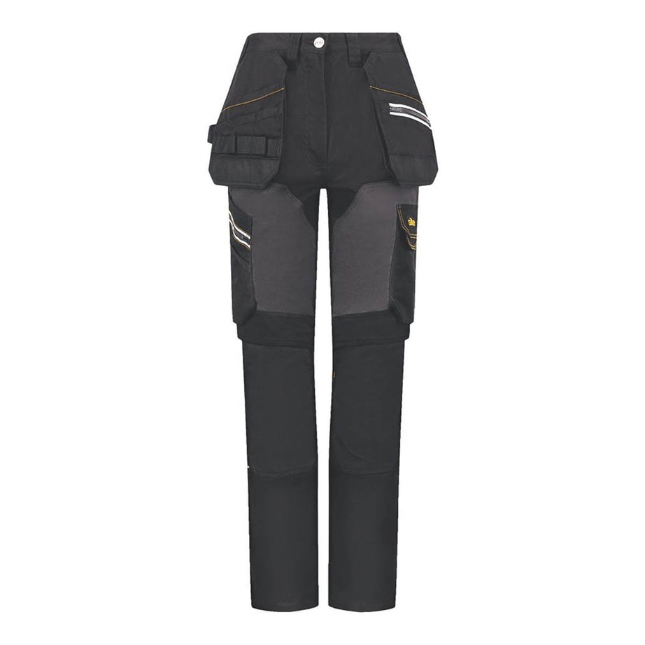Site Work Trousers Women's Regular Fit Black Grey Multi Pockets Size 16 31L - Image 1