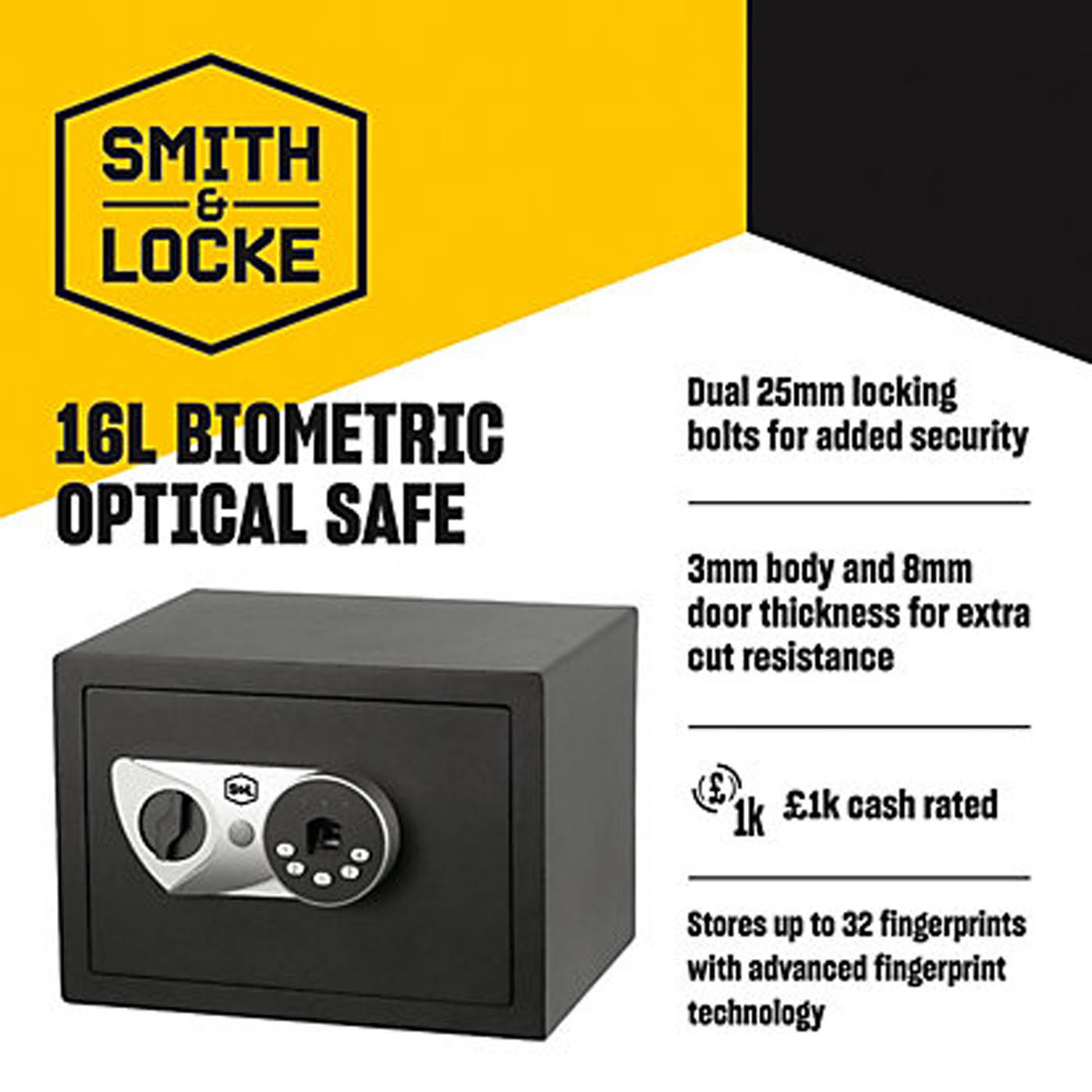 Smith & Locke   Fingerprint Safe 16Ltr - Image 6