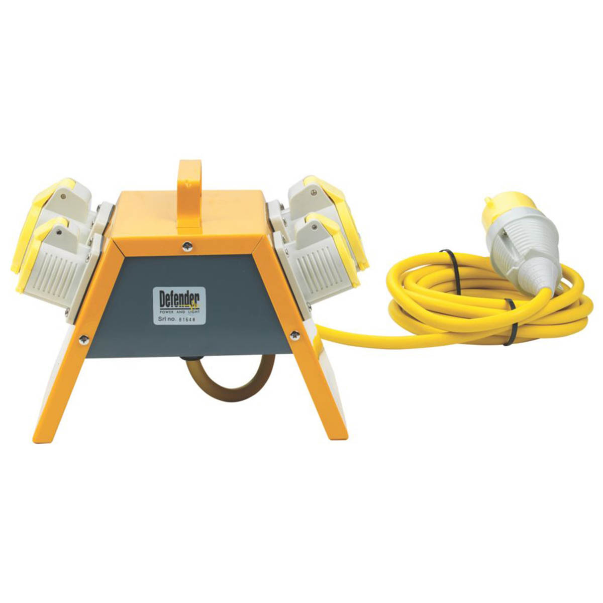 Defender Site Transformer 4-Way Splitter Box 16A Portable Steel Sturdy 4.7m 110V - Image 5