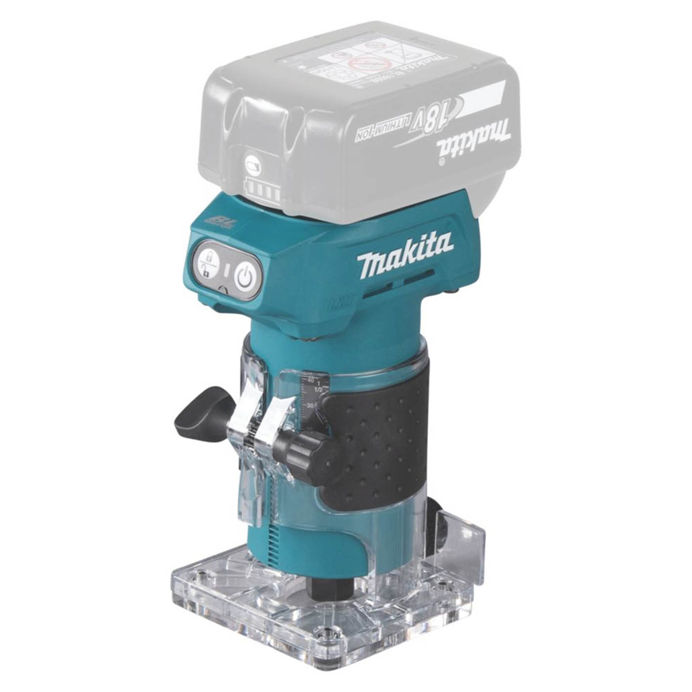 Makita Router / Trimmer DRT52 18V Li-Ion LXT 1/4" Brushless Body Only - Image 3