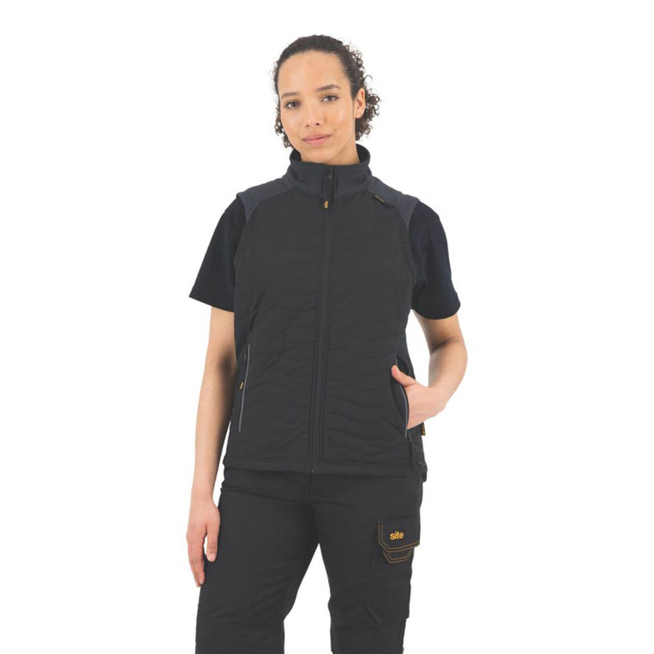 Site Bodywarmer Womens Black Full Zip Pockets Gilet Vest Jackets Size 10 - Image 4
