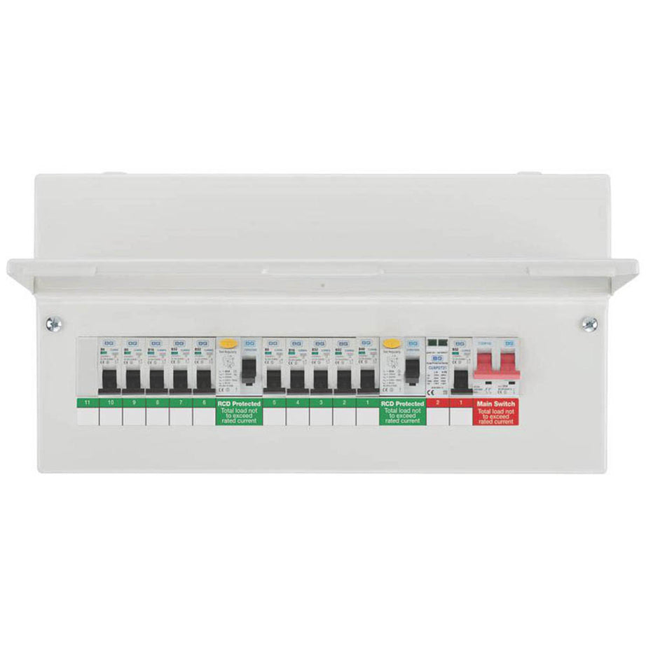 BG Electrical Box Enclosure Consumer Unit Fortress 10Way Dual RCD 63A  With SPD - Image 1