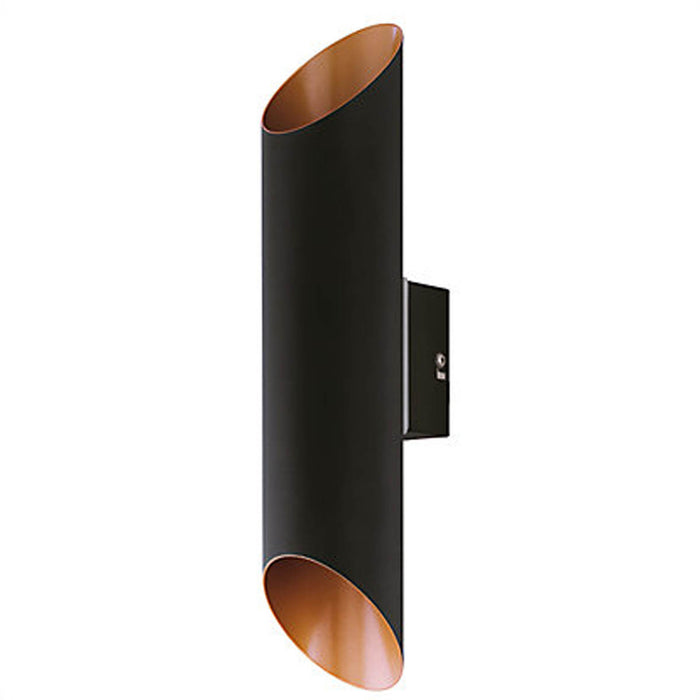 LED Wall Light Outdoor Black Copper Steel Warm White 660lm Modern IP44 Garden - Image 1