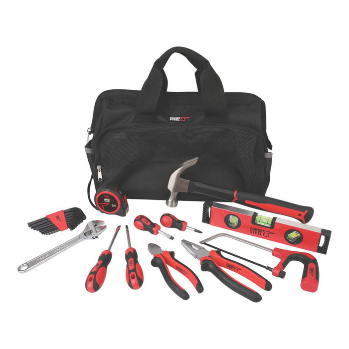 Hand Tool Kit 22 Piece Set Handy Man Hex Key Pliers Level Hacksaw Wrench Hammer - Image 3