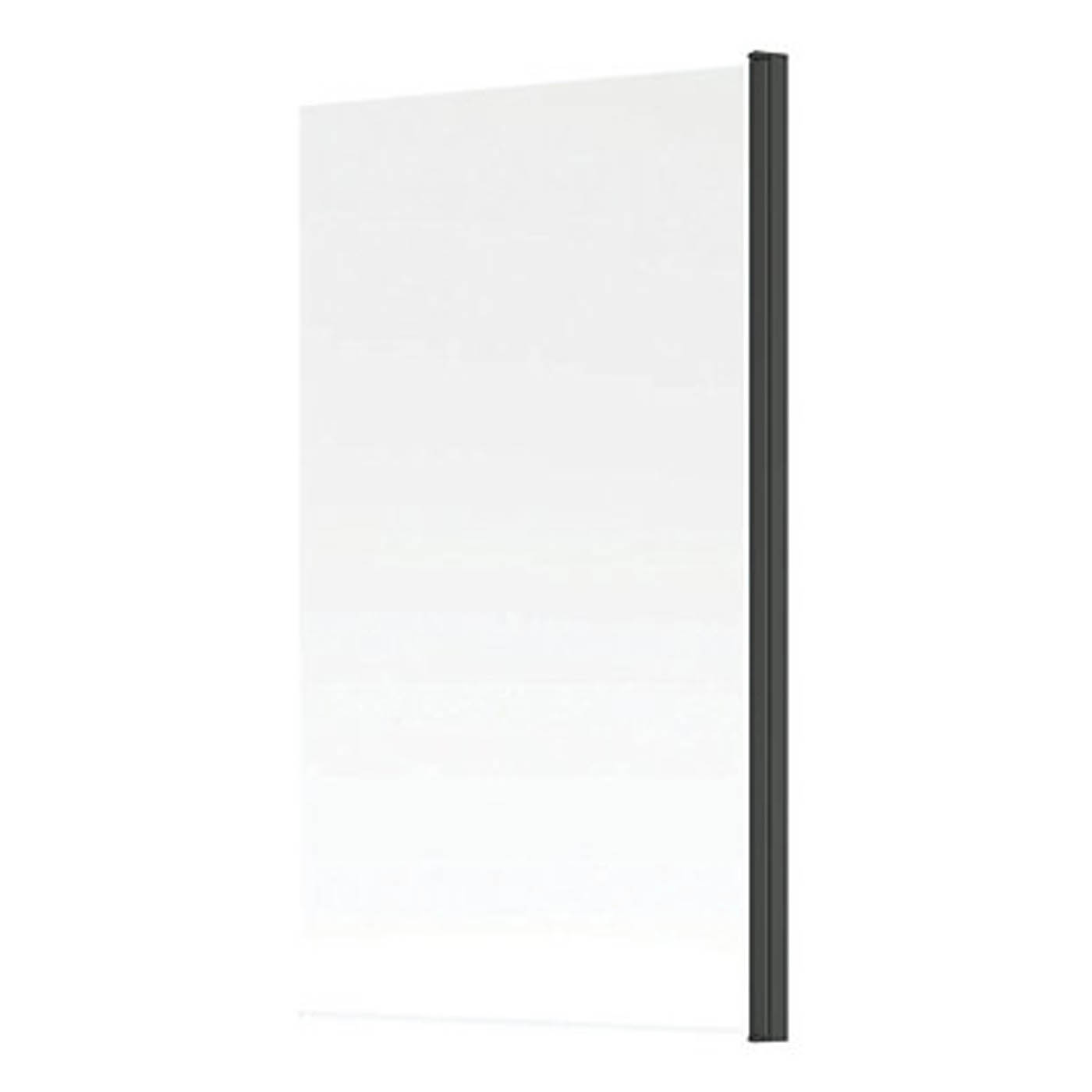 Semi-Framed Matt Black Bath Screen Reversible 800mm x 1400mm - Image 1