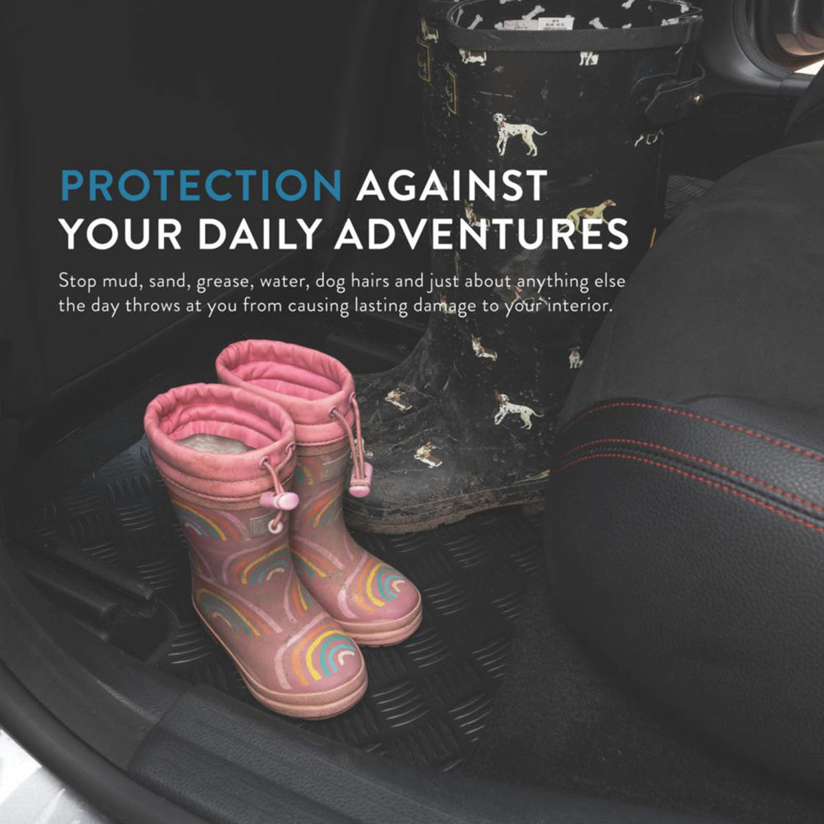 Car Mat Co. Hyundai Tucson 2015 - 2021 Rubber Car Mats 4 Piece Set - Image 4