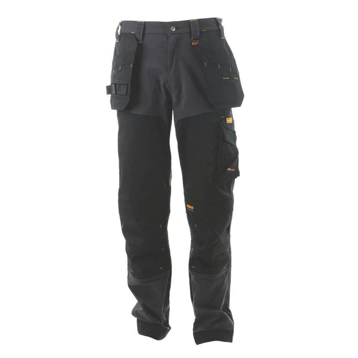 DeWalt Work Trousers Mens Regular Fit Grey Black Stretch Multi Pockets 40"W 29"L - Image 1