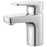 Bathroom Basin Tap Mono Mixer Lever Compact Silver Clicker Waste Brass Faucet - Image 1