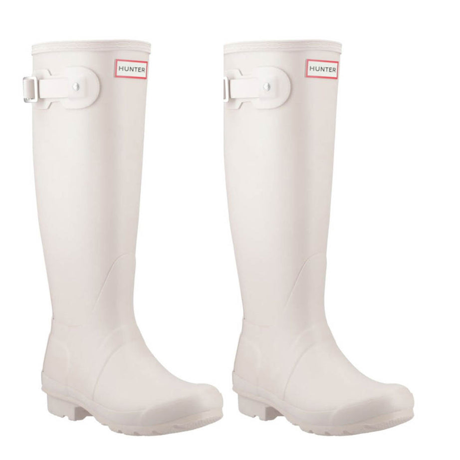 Hunter Wellies Womens Standard Fit Non Safety Light Grey Waterproof Boots Size 7 - Image 1