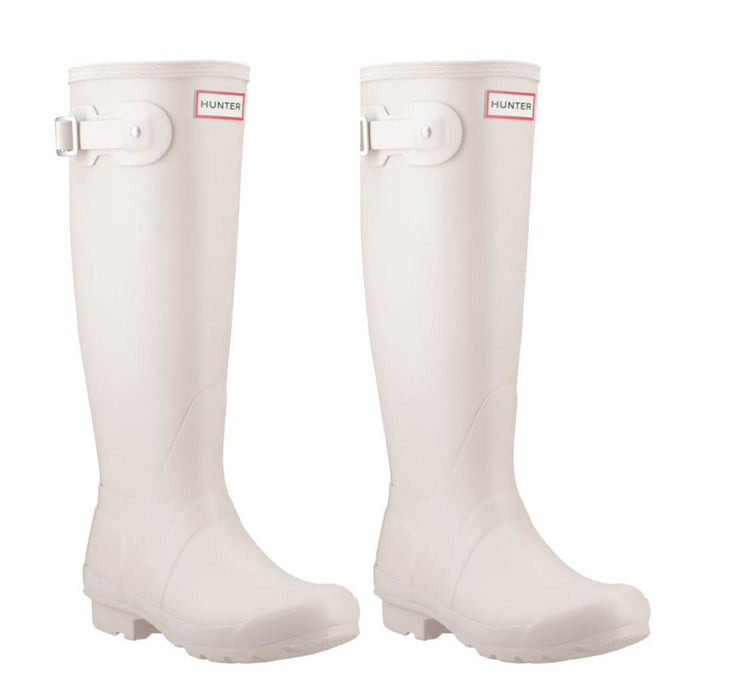 Hunter Wellies Womens Standard Fit Non Safety Light Grey Waterproof Boots Size 7 - Image 2