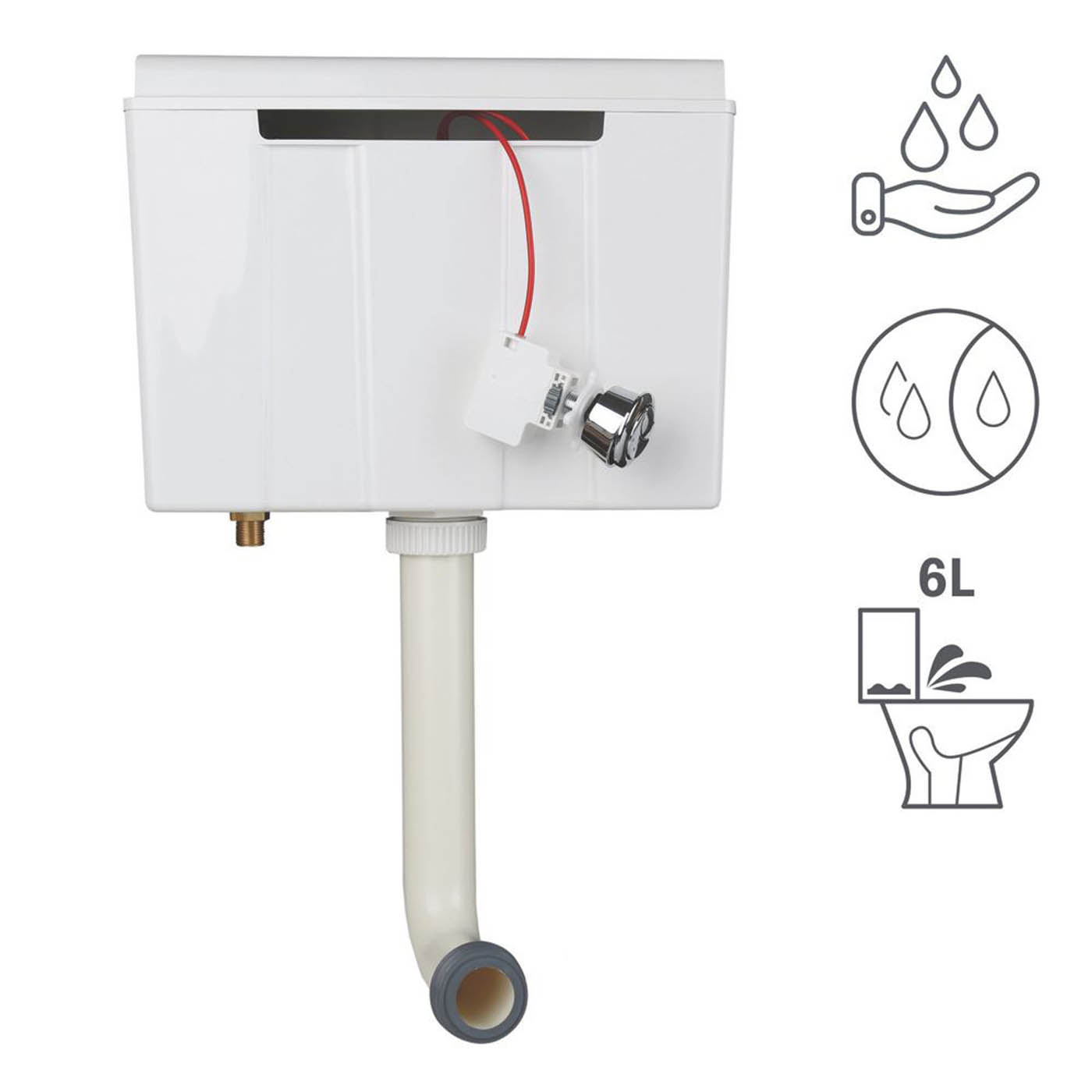 Flomasta Toilet Concealed Cistern Dual Flush 3.3-6L Bathroom WC Unit Push Button - Image 4