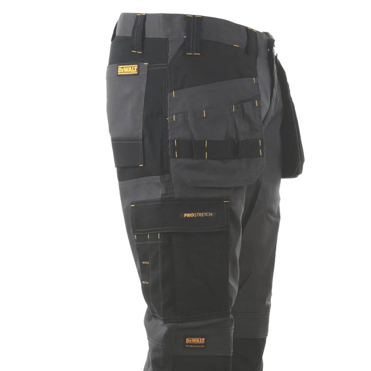 DeWalt Work Trousers Mens Slim Fit Grey Black Stretch Multi Pockets 36"W 33"L - Image 4