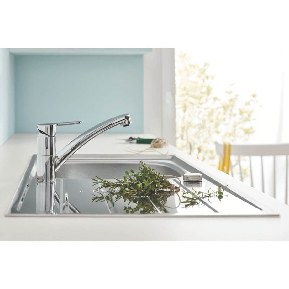 Grohe Kitchen Mono Mixer Tap Start Eco Faucet Chrome Single Lever Low Profile - Image 4