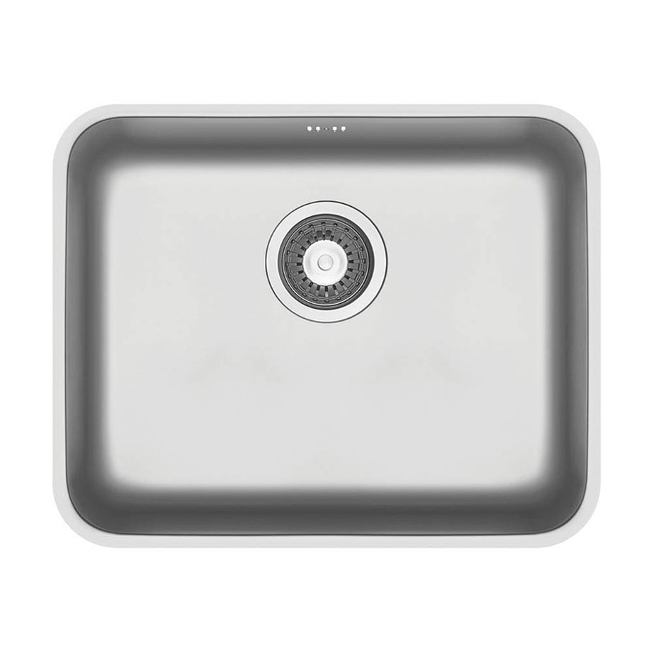 Swirl Kitchen Sink 1 Bowl Stainless Steel Grey Rectangular With Waste (W)524mm - Image 2