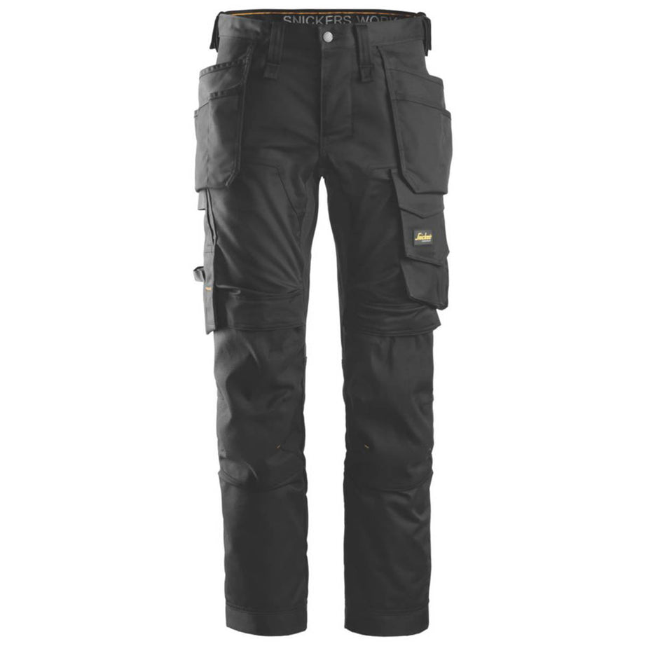 Snickers Work Trousers Mens Slim Fit Black Stretch Multi Pockets Cargo 36"W 35"L - Image 1
