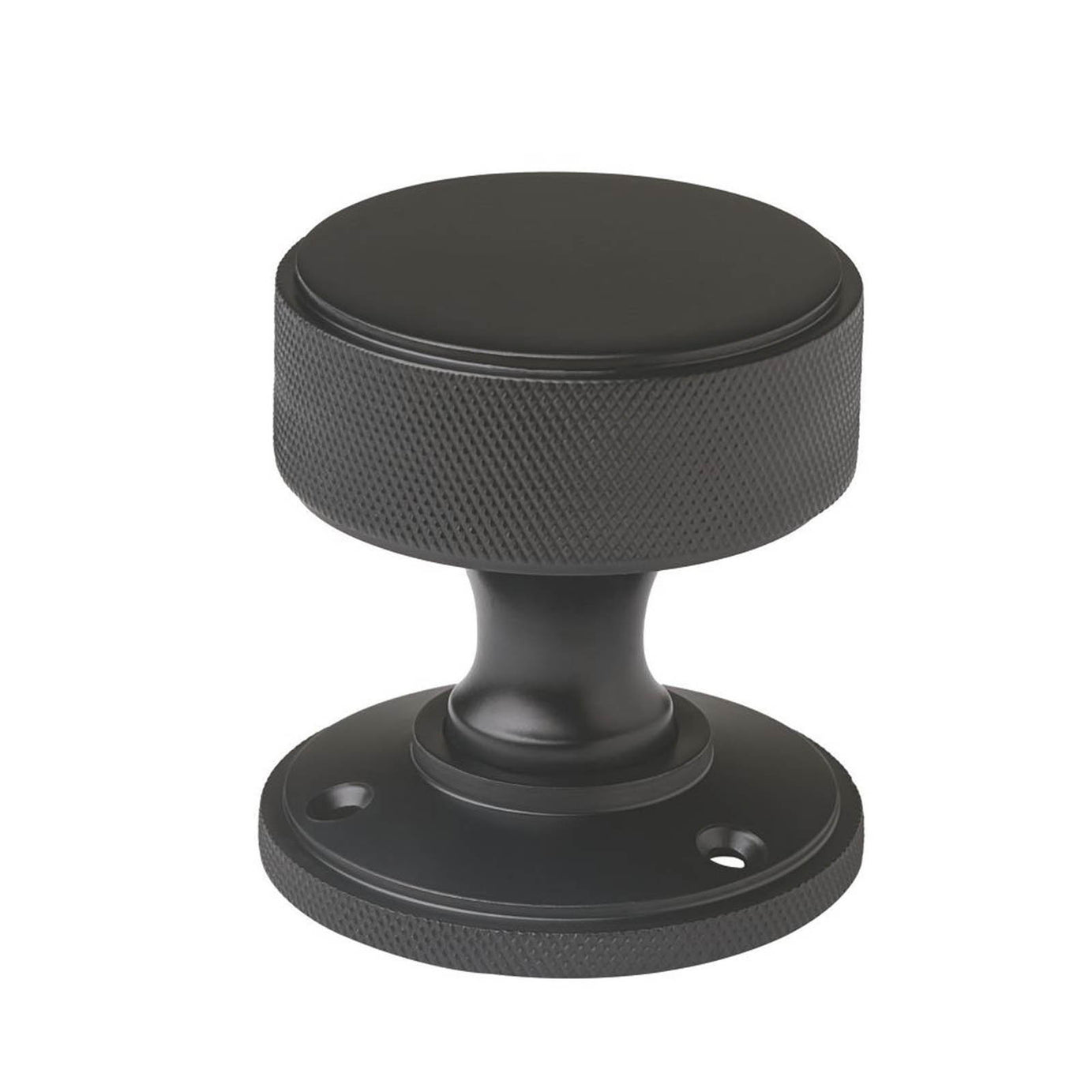 Designer Levers Kensington Knurled Door Knob 60mm Pair Matt Black - Image 2
