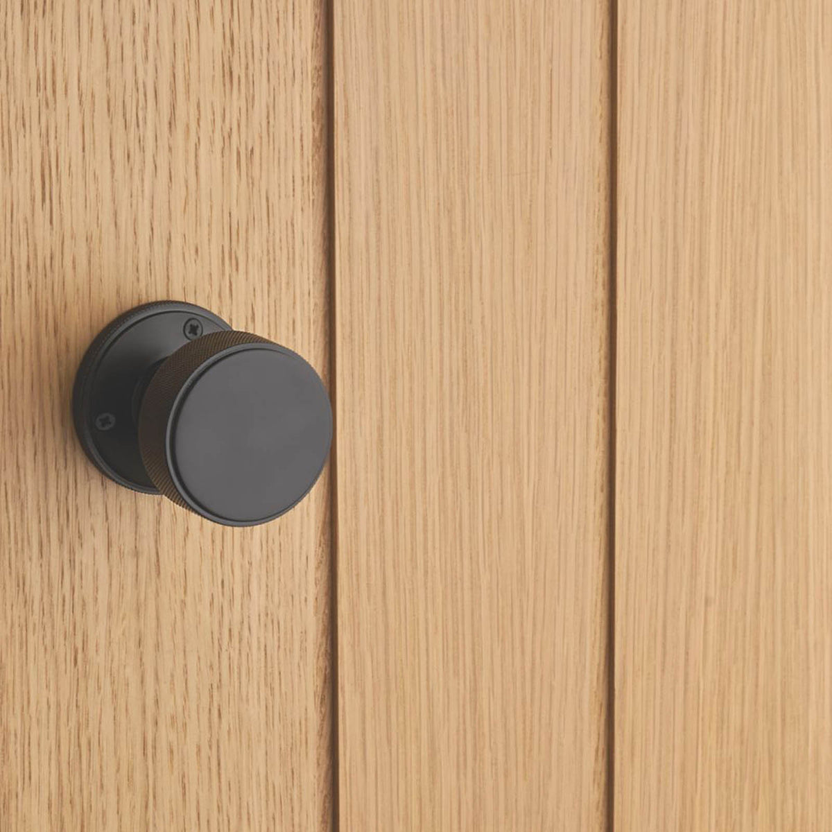 Designer Levers Kensington Knurled Door Knob 60mm Pair Matt Black - Image 3