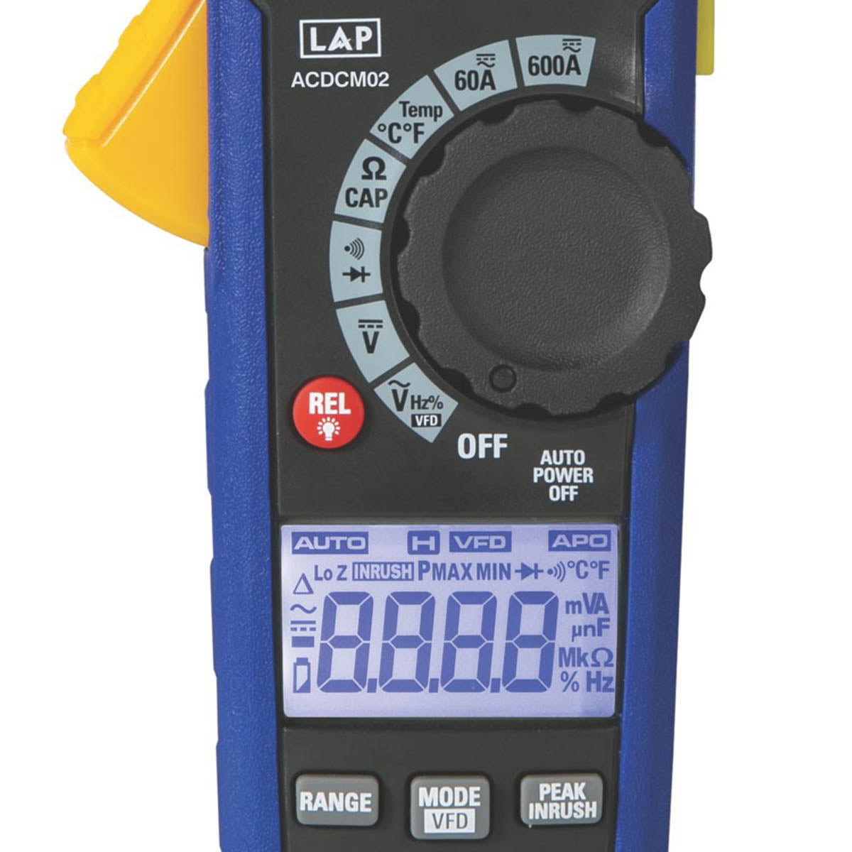 LAP Digital Clamp Meter 600A AC/DC True RMS CAT III LCD Display REL VFD - Image 6