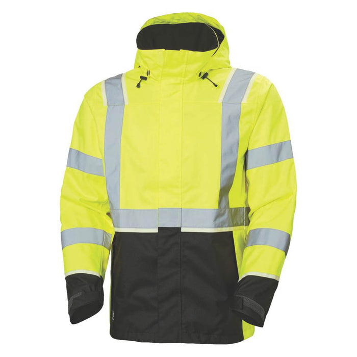 Hi Vis Shell Jacket Yellow Breathable Waterproof Adjustable Medium 40" Chest - Image 1