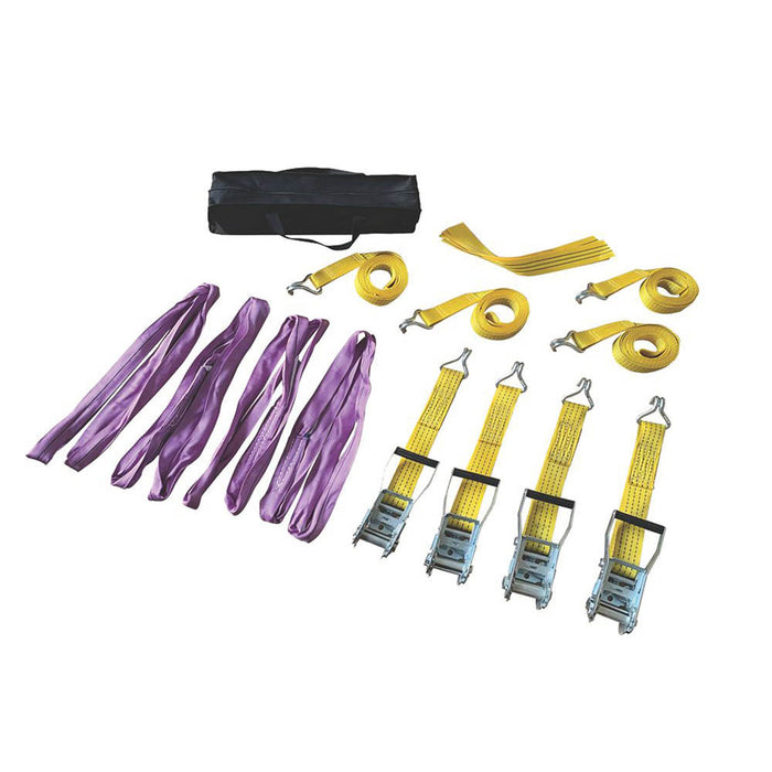 Smith And Locke 12 Piece Set Ratchet Tie Down Strap Lifting Sling Heavy Duty Kit - Image 2