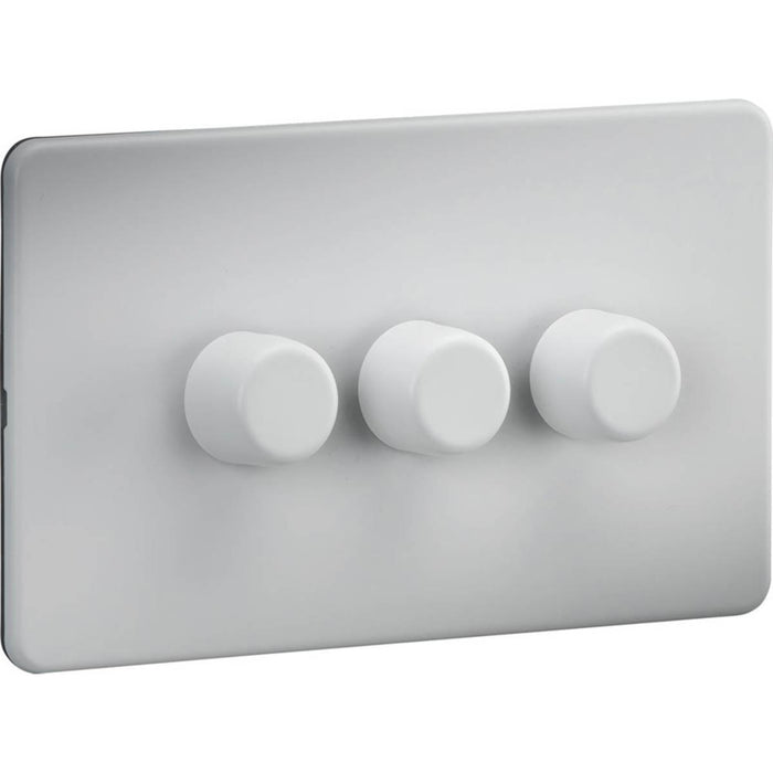 Knightsbridge  3-Gang 2-Way LED Intelligent Dimmer Switch  Matt White - Image 2