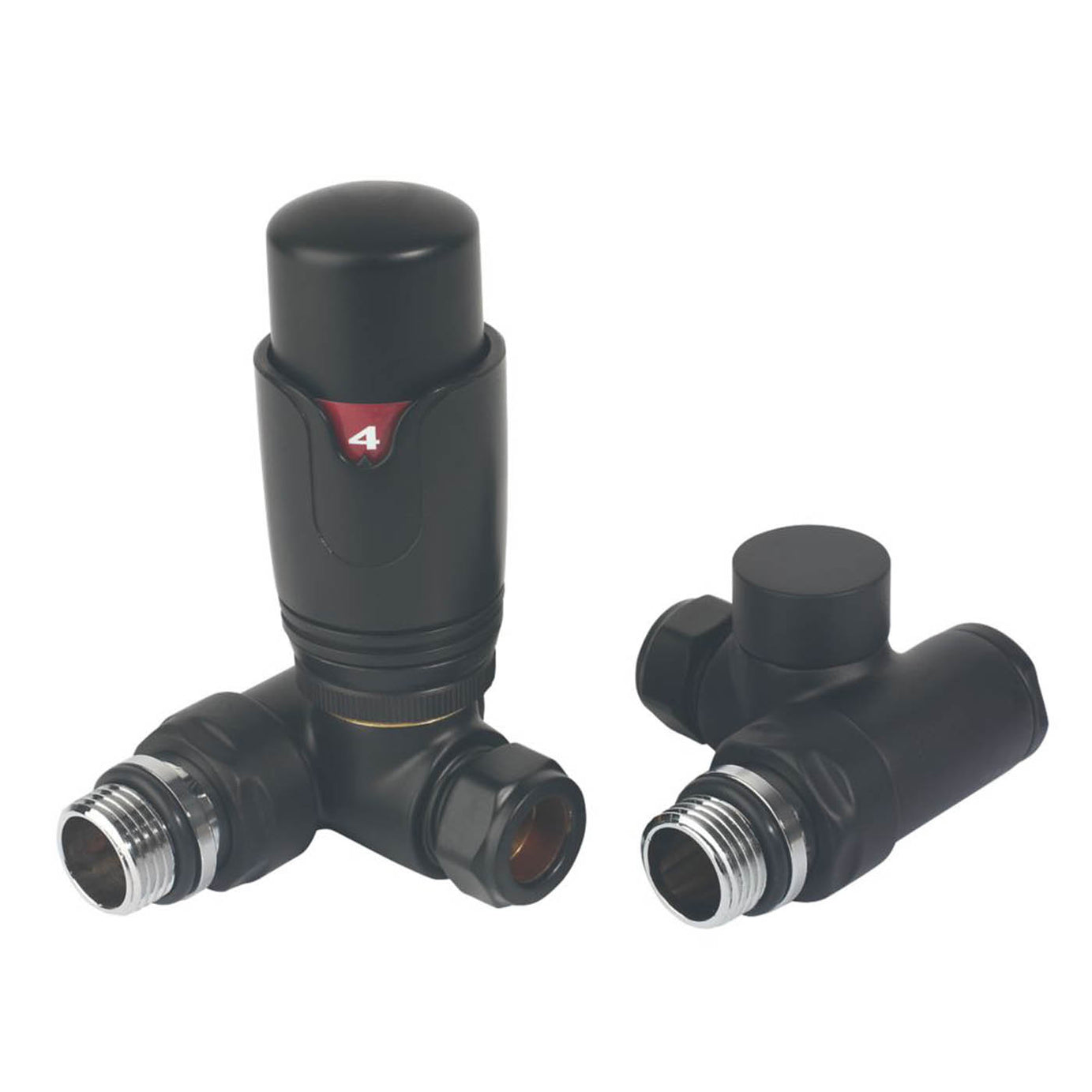 Towelrads Thermostatic Radiator Valve & Lockshield Black Corner 15mm - Image 4