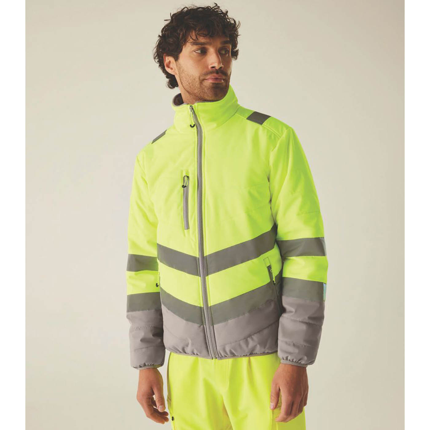 Regatta Hi Vis Jacket Mens Yellow Waterproof Thermal X Large 50.4in Chest - Image 2