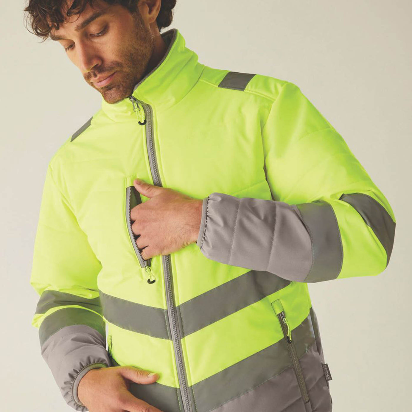 Regatta Hi Vis Jacket Mens Yellow Waterproof Thermal X Large 50.4in Chest - Image 3