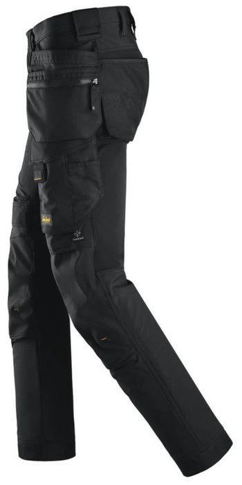 Snickers Stretch Trousers Black Softshell 17 Pockets Slim Windproof 35" W 32" L - Image 3