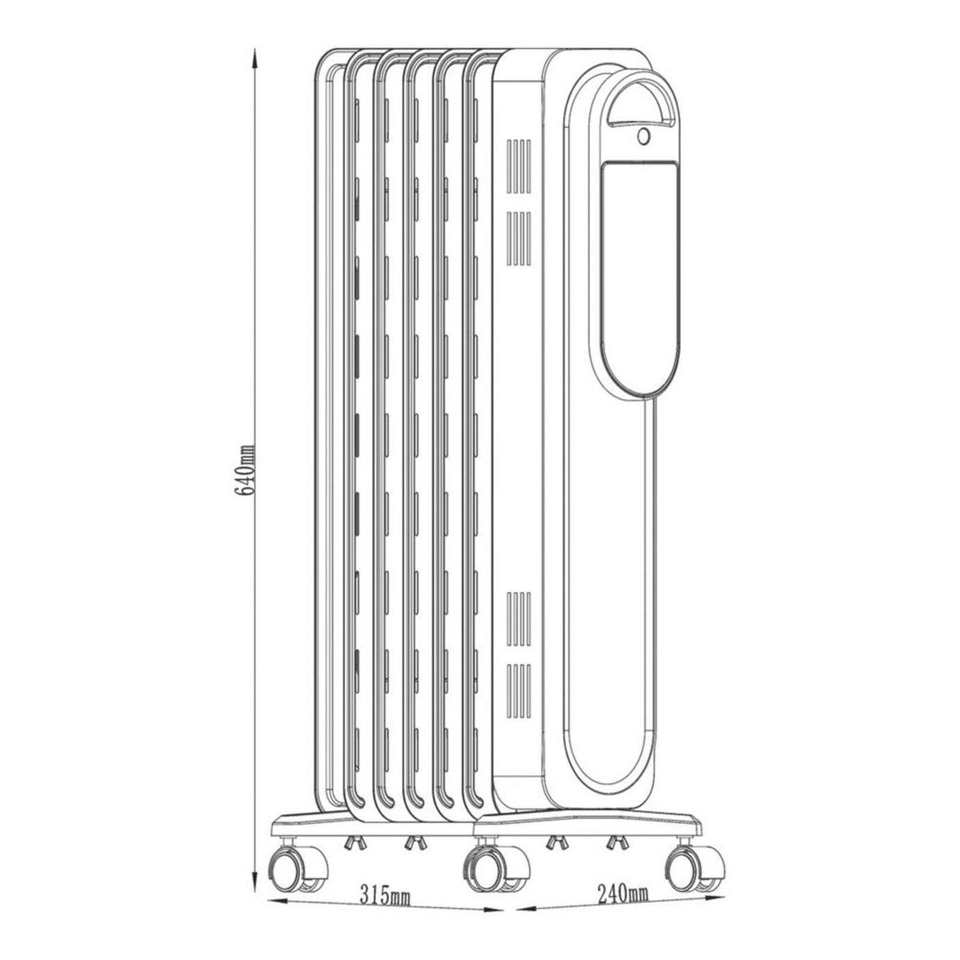 Blyss  1500W Electric Portable Oil-filled Radiator Black - Image 5