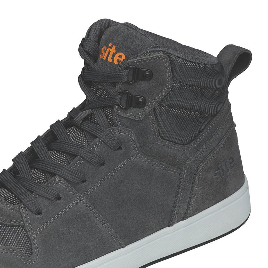 Site Safety Trainer Boots Mens Standard Fit Grey Leather Shoes Steel Toe Size 12 - Image 5