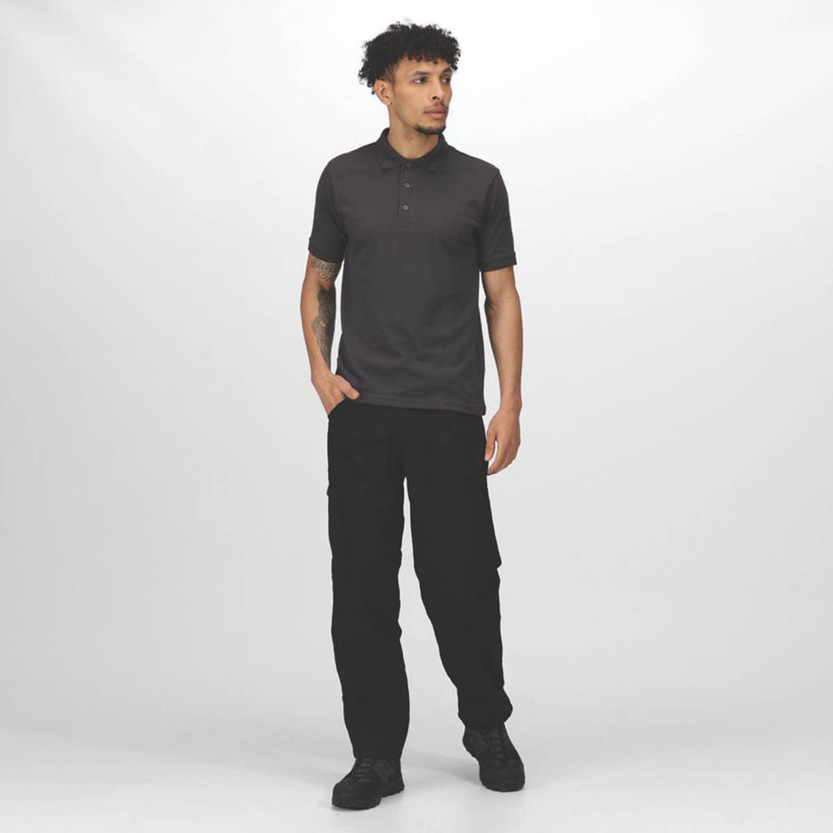 Regatta Work Trousers Mens Classic Fit Black Multi Pockets Cargo 32W 33L - Image 5