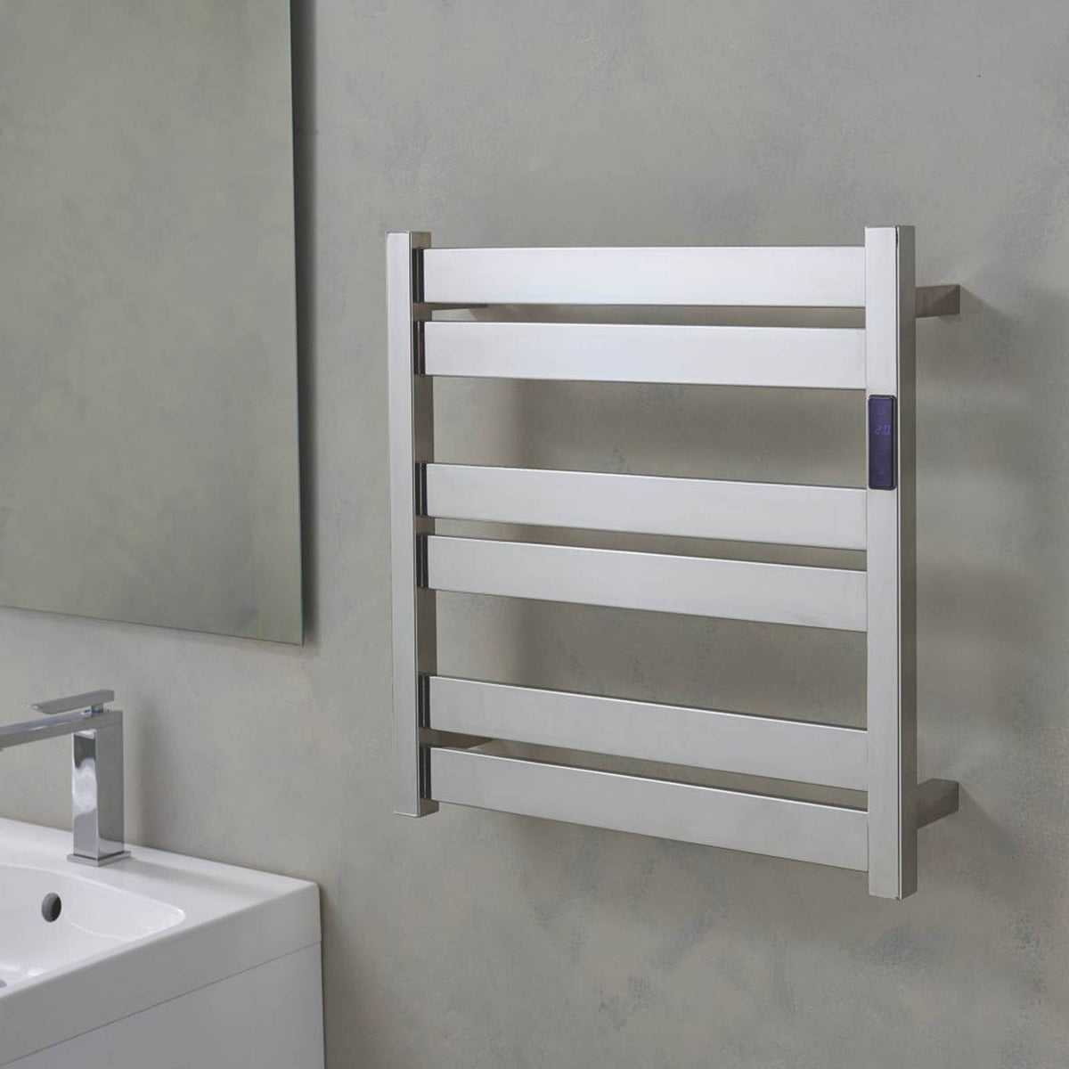 Flomasta 530mm x 520mm 511BTU Chrome Flat Electric Towel Radiator - Image 3