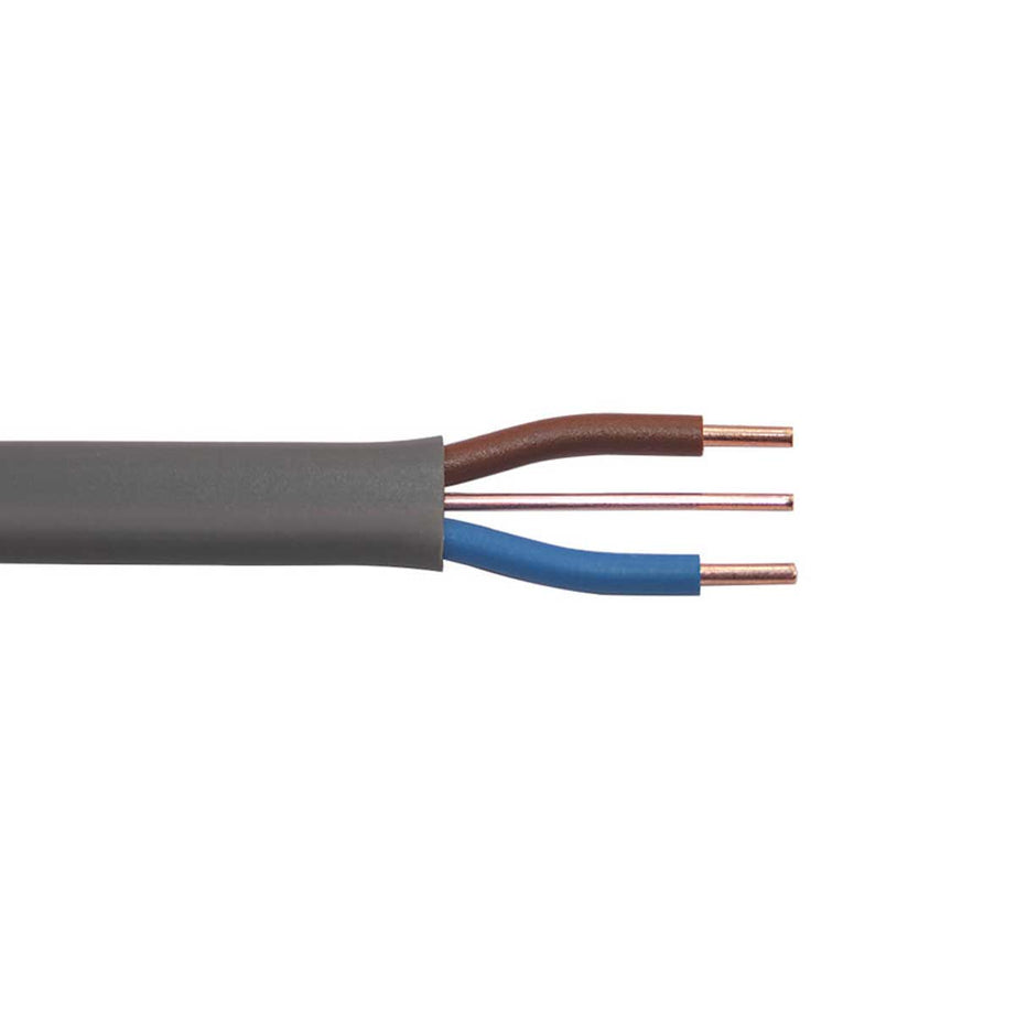 Prysmian Wiring Cable 6242Y Flat PVC Grey 2.5mm² 2 Core Twin & Earth Coil 25m - Image 1