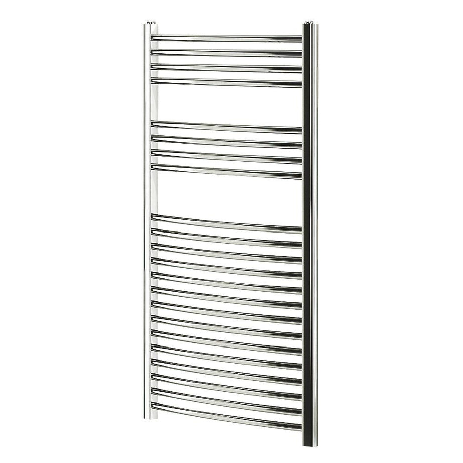 Blyss Towel Radiator Rail Curved Chrome Vertical Ladder Bathroom Warmer 110x60cm - Image 1