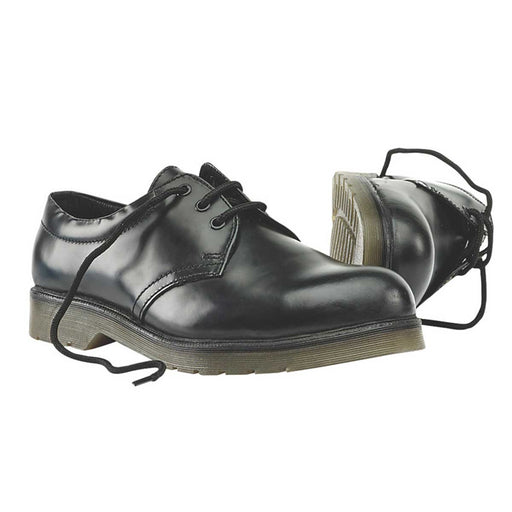 Safety Shoes Mens Wide Fit Black Leather Steel Toe Cap Lightweight Size 7 - Image 1